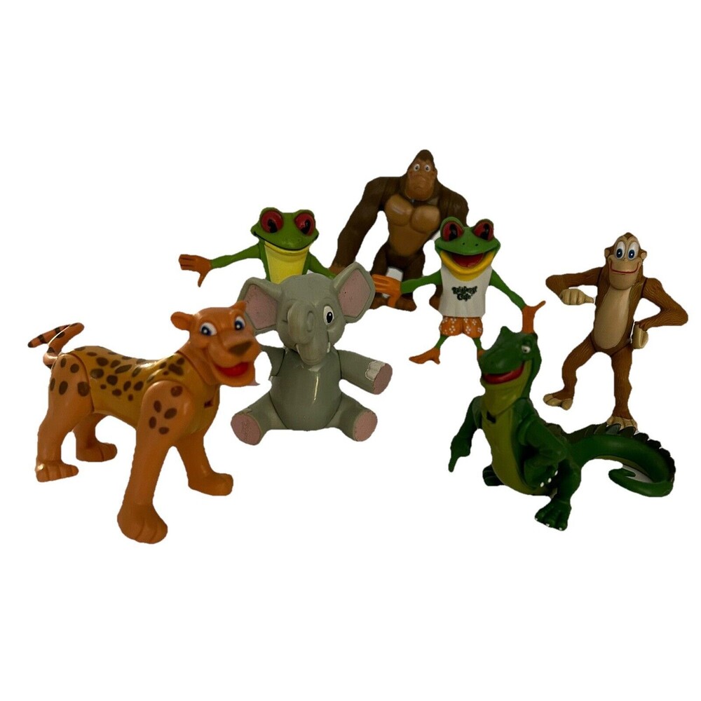Rainforest Cafe PVC Set of Animal Action Figures Cake Toppers Lot of 7
